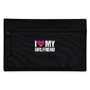 I love my girlfriend heart my girlfriend vintage - Pencil Case - black - Front