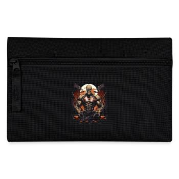 Creepy Bodybuilder Skeleton Halloween Fitness - Pencil Case - black - Front