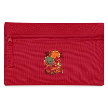 Halloween-Grillen Mit Kürbissen Und Familie - Federtasche - Rot - Vorne