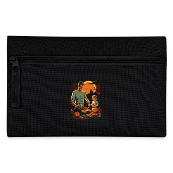 Halloween barbecue with pumpkins and family - Pencil Case - black - Front