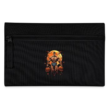 Zombie Bodybuilder With Pumpkins Halloween Fitness - Pencil Case - black - Front