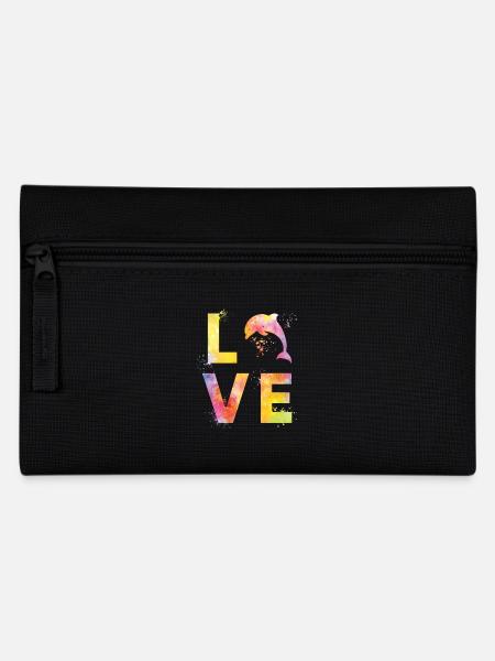 Delphin liebe - Federtasche - Schwarz