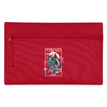 Tokio Asien 80er Japanischer Retro Drache Drachen - Federtasche - Rot - Vorne