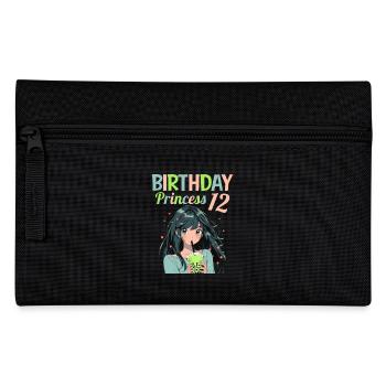 Anime Mandga Boba Bubble Tea 12th Birthday - Pencil Case - black - Front