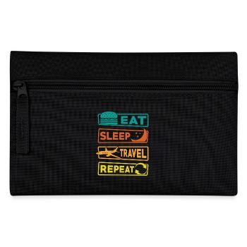 Travel Holiday Saying Eat Sleep Travel Repeat - Pencil Case - black - Front