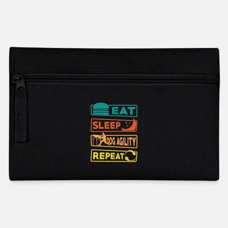 Eat Sleep Dog Agility Repeat - Federtasche - Schwarz