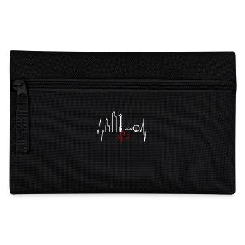Seattle Skyline Heartbeat USA Fan Heart Pulse Love - Pencil Case - black - Front
