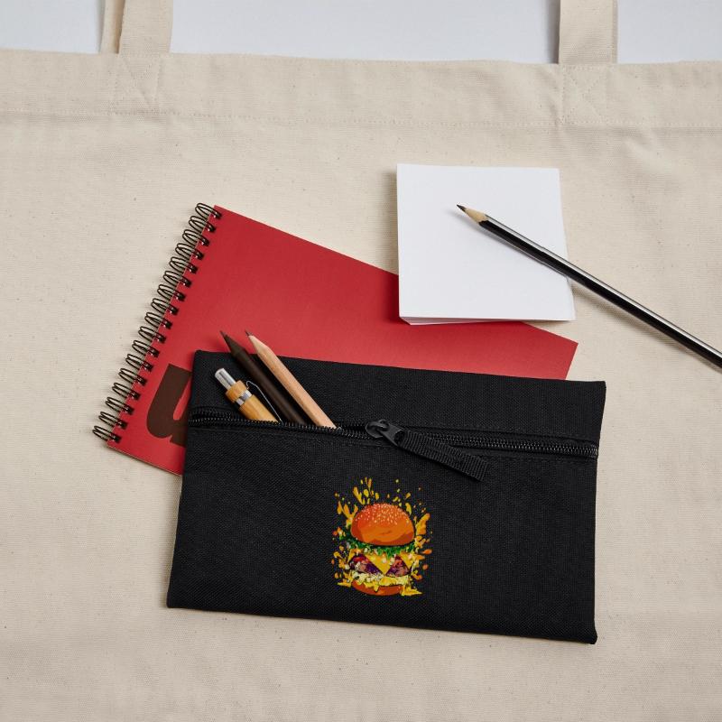 Extravagant cheeseburger with cheese splatter Pencil Case