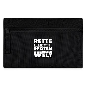 Tierretter Tierrettung Rette Die Pfoten Dieser - Federtasche - Schwarz - Vorne