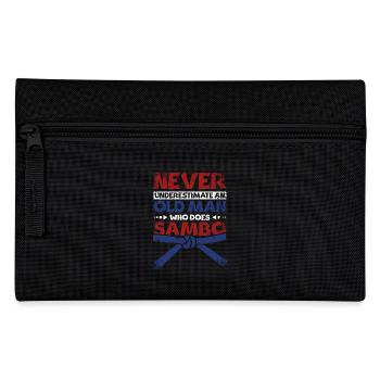 Never underestimate an old man who does sambo - Pencil Case - black - Front