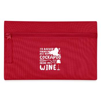 Pet my cockapoo and drink wine - Federtasche - Rot - Vorne
