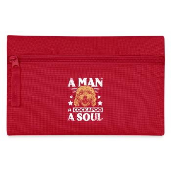 A man a cockapoo a soul - Federtasche - Rot - Vorne