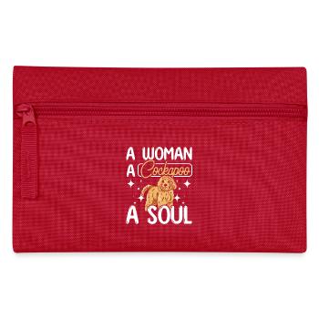 A woman a cockapoo a soul - Federtasche - Rot - Vorne