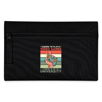 Gamer Zum Video Games Spielen Geboren - Federtasche - Schwarz - Vorne