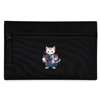 Asia Cat Japanese Samurai Samurai - Pencil Case - black - Front