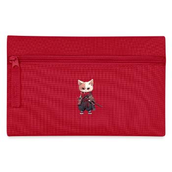 Asien Katze Japanischer Samurais Samurai - Federtasche - Rot - Vorne