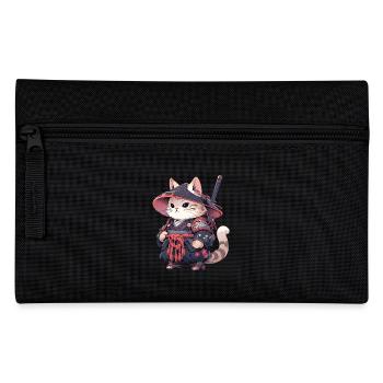 Asia Cat Japanese Samurai Samurai - Pencil Case - black - Front