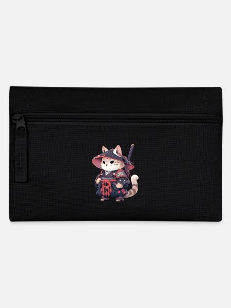 Asien Katze Japanischer Samurais Samurai - Federtasche - Schwarz