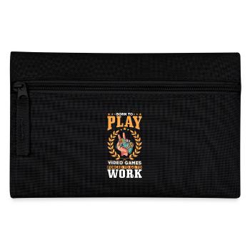 Gamer Zum Video Games Spielen Geboren - Federtasche - Schwarz - Vorne