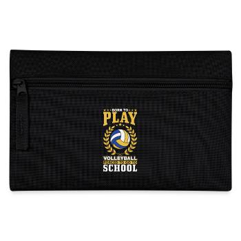 Zum Volleyball Spielen Geboren - Federtasche - Schwarz - Vorne