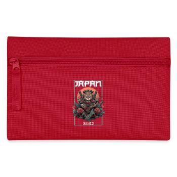 Asia Cat Japanese Samurai Samurai - Pencil Case - red - Front