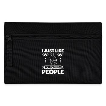 I just like touching people Massage therapist - Federtasche - Schwarz - Vorne