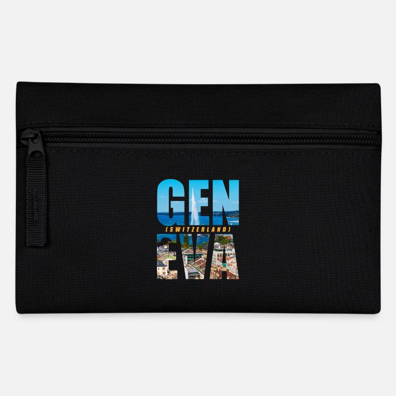 Genf Schweiz Souvenir - Federtasche - Schwarz
