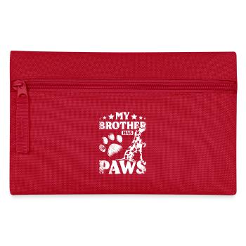 My brother has paws, dalmatian dog - Federtasche - Rot - Vorne