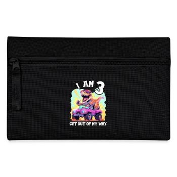 T-Rex Drives Monster Truck I'm 3rd Birthday - Pencil Case - black - Front