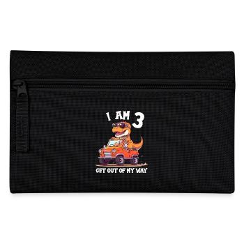 T-Rex Drives Monster Truck I'm 3rd Birthday - Pencil Case - black - Front