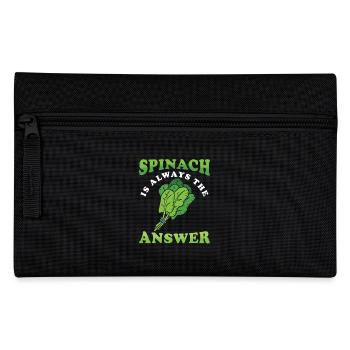 Spinat Ist Immer Die Antwort Spinat Spruch - Federtasche - Schwarz - Vorne
