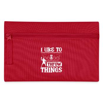 I like to throw things Disc Golf - Pencil Case - red - Front