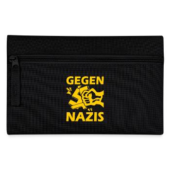 Gegen nazis - Federtasche - Schwarz - Vorne