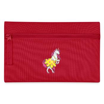 Einhorn Polka Dots Kleid - Federtasche - Rot - Vorne