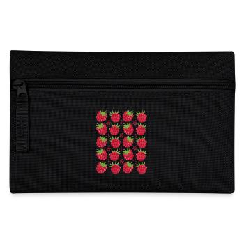Himbeere Beeren Frucht Muster - Federtasche - Schwarz - Vorne