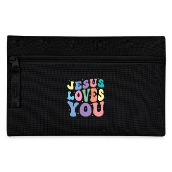 Jesus Liebt Dich Groovy Vintage Christian - Federtasche - Schwarz - Vorne
