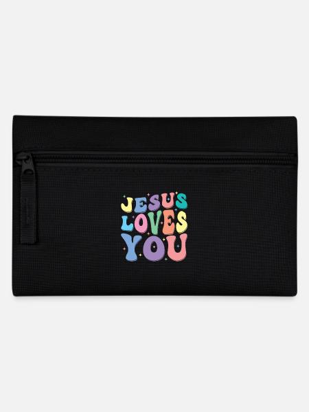 Jesus Liebt Dich Groovy Vintage Christian - Federtasche - Schwarz