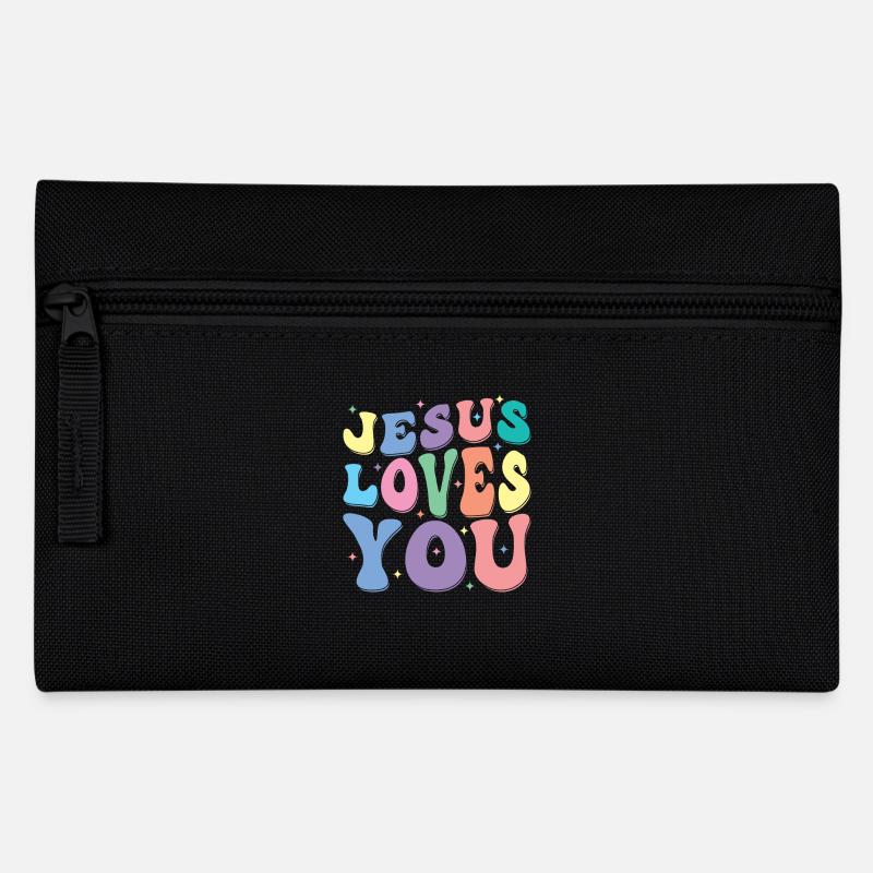 Jesus Liebt Dich Groovy Vintage Christian - Federtasche - Schwarz