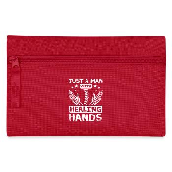 Just a man with healing hands Chiropractor - Pencil Case - red - Front