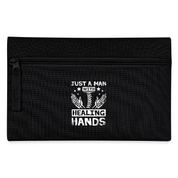 Just a man with healing hands Chiropractor - Pencil Case - black - Front