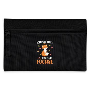 Fuchs niedlich Ich mag halt Füchse - Federtasche - Schwarz - Vorne