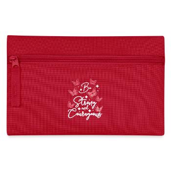Be strong and courageous, Butterfly - Federtasche - Rot - Vorne