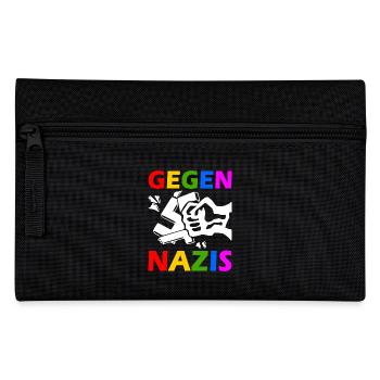 Gegen nazis - Federtasche - Schwarz - Vorne