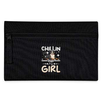 Chillin avec ma fille border collie - Trousse - noir - Devant