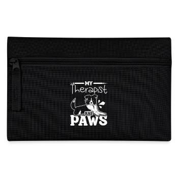 My therapist has paws border collie - Pencil Case - black - Front