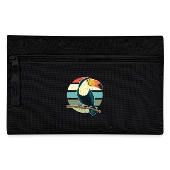 Toucan Wildlife Animal Bird Retro Vintage Toucan - Pencil Case - black - Front