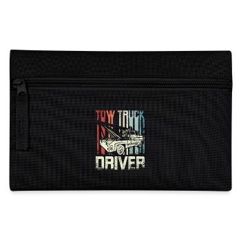 Cool Retro Vintage Tow truck Driver - Pencil Case - black - Front