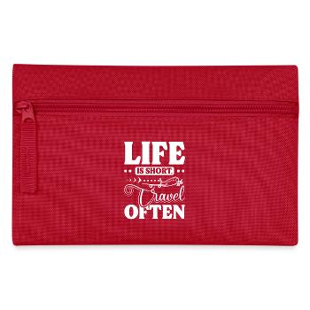 Life is short travel often - Pencil Case - red - Front
