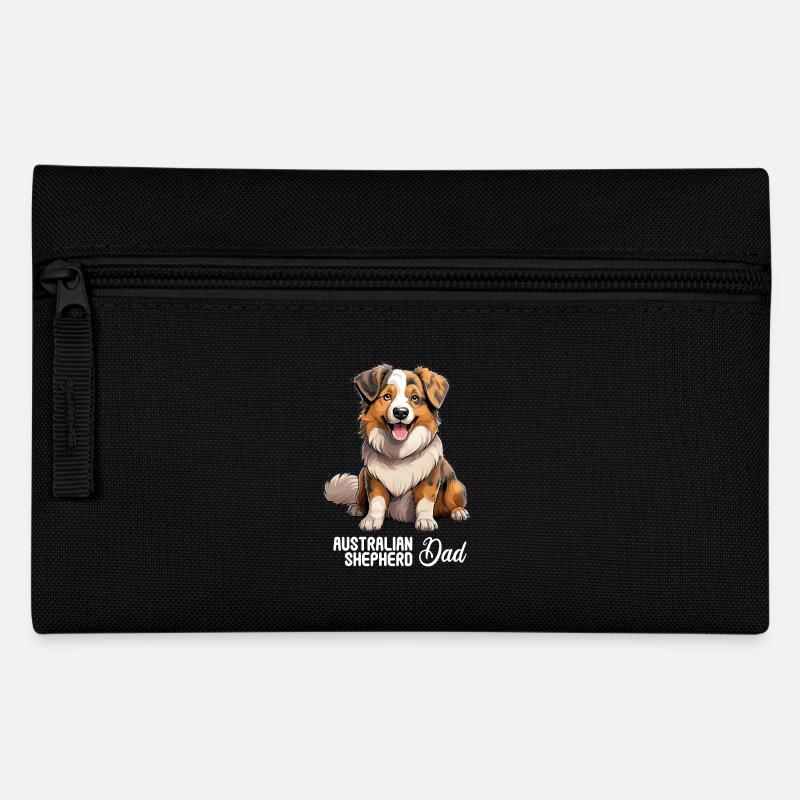Hund Australian Shepherd - Federtasche - Schwarz