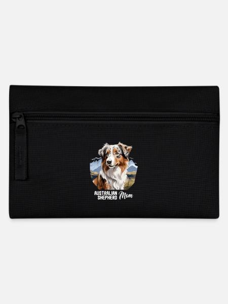 Hund Australian Shepherd - Federtasche - Schwarz